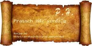 Pratsch Hóvirág névjegykártya